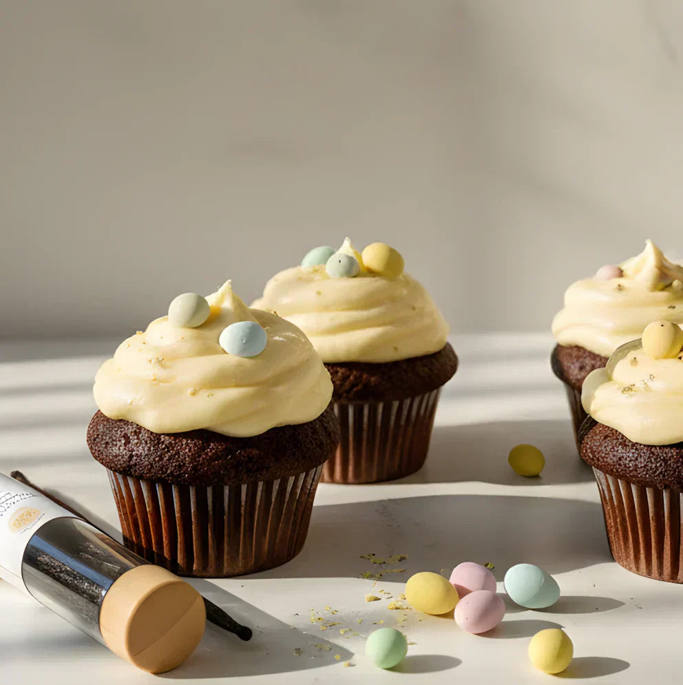 Recette de cupcakes au chocolat avec crème à la vanille