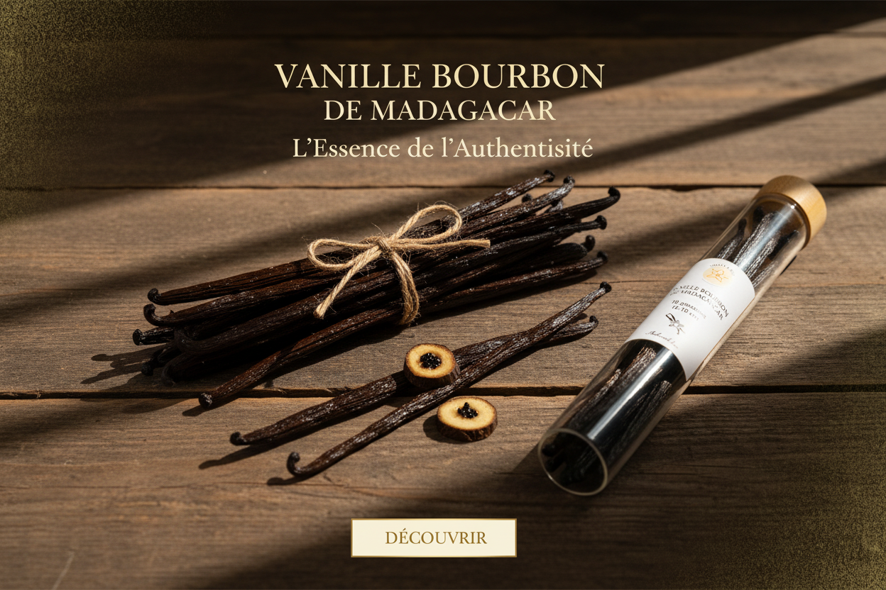 Bannière promotionnelle gousses de vanille